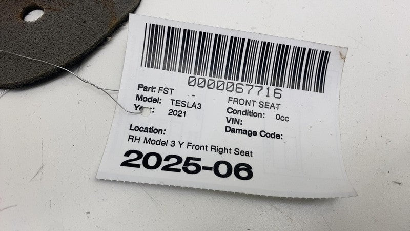 2017-2023 Tesla Model 3 Y Front Right Seat Back Upper Cushion White RH