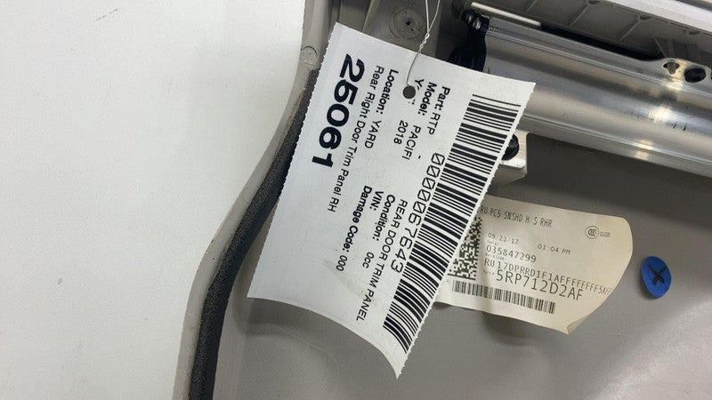 2017-2025 Chrysler Pacifica Rear Right Sliding Door Trim Panel 5RP712D