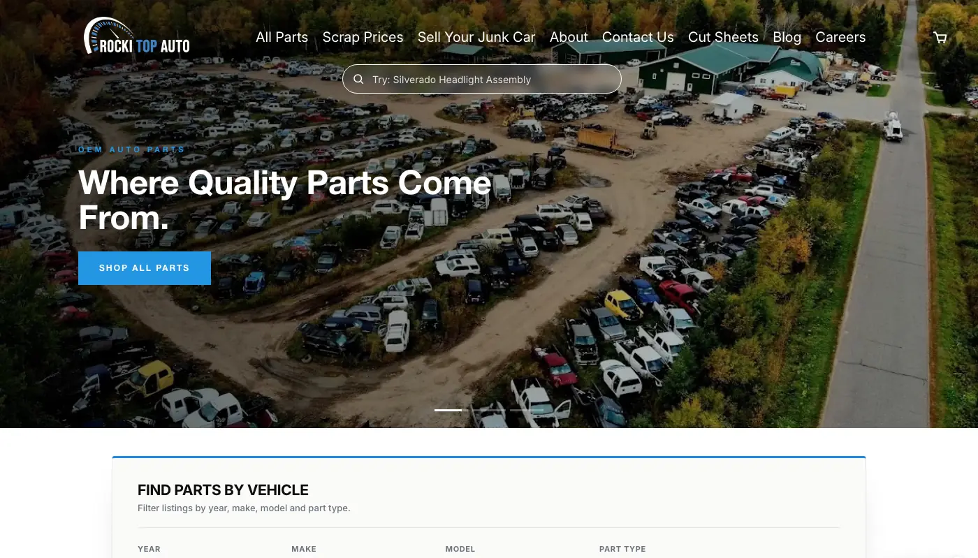 Rocki Top Auto's Pikt website